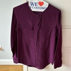 Silk Purple Button Down (Please Read Full Description)